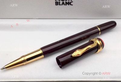 Montblanc Replica Pen Heritage Rouge et Noir Rollerball Pen Sale Drak Red & Gold